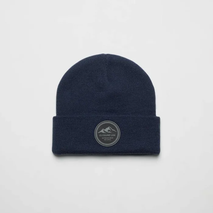 Closure London Outdoor Circle Badge Beanie Navy Men Headwear