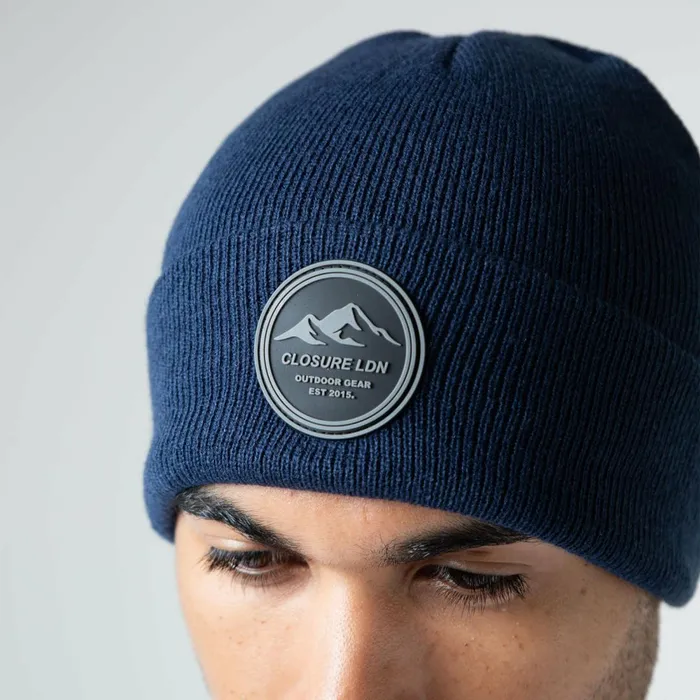 Closure London Outdoor Circle Badge Beanie Navy Men Headwear