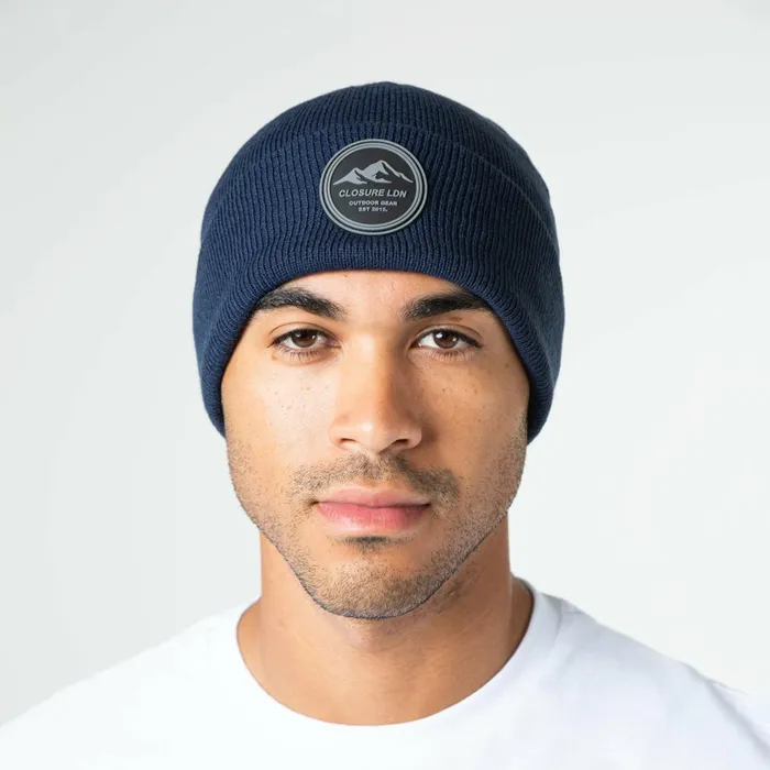 Closure London Outdoor Circle Badge Beanie Navy Men Headwear