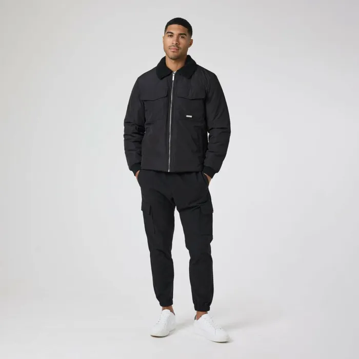 Closure London Padded Nylon Smart Jacket Black Men Coats and Jackets