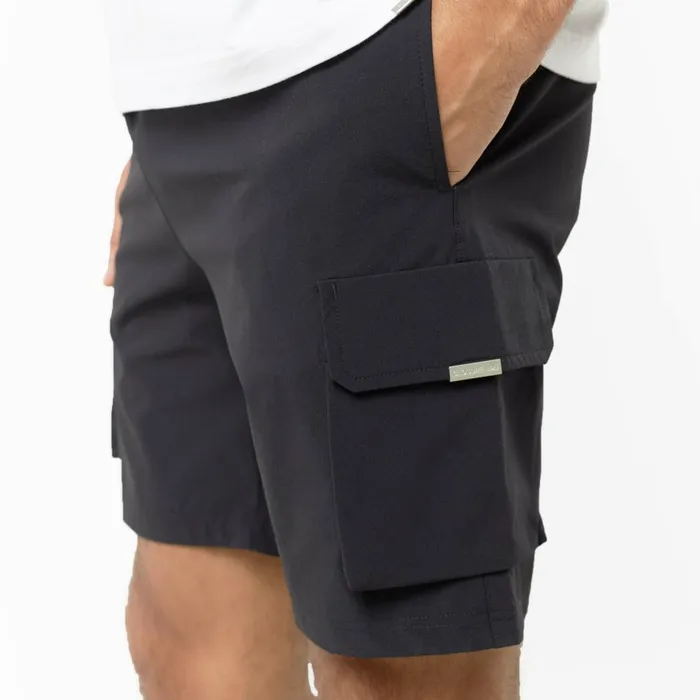 Closure London Premium Tech Cargo Short Black Men Shorts