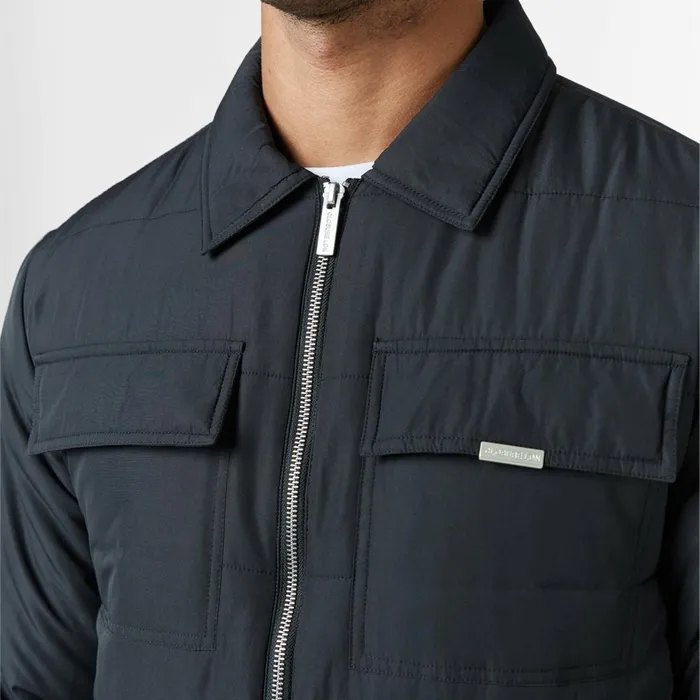 Closure London Quilted Overshirt Jacket Black Men Coats and Jackets