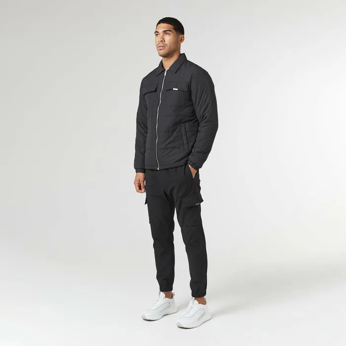 Closure London Quilted Overshirt Jacket Black Men Coats and Jackets