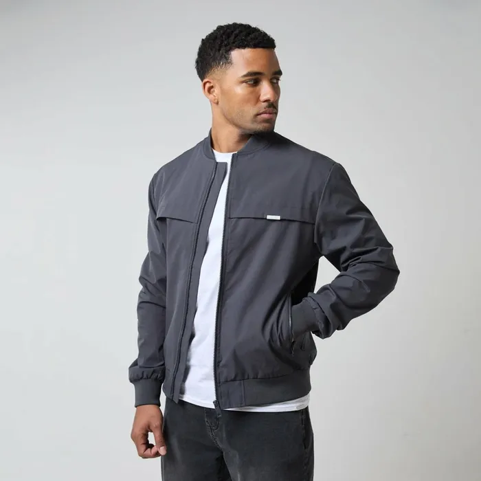Closure London Ripstop Bomber Jacket Graphite Men Coats and Jackets