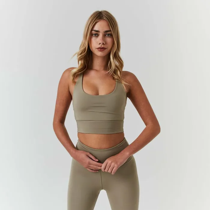 Closure London Second Skin Sports Bra Olive Women Sports Bras