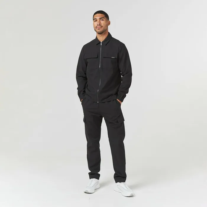 Closure London Smart Utility Open Hem Cargo Set Black Men Coats and Jackets