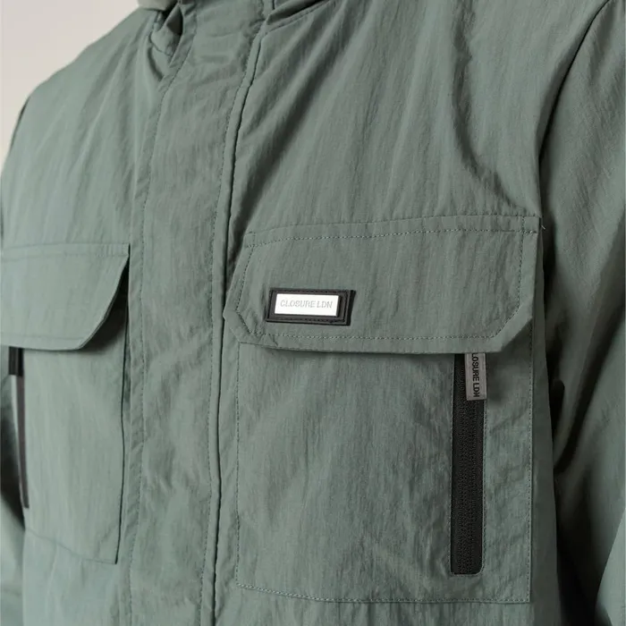 Closure London Tech Utility Jacket Sage Men Coats and Jackets