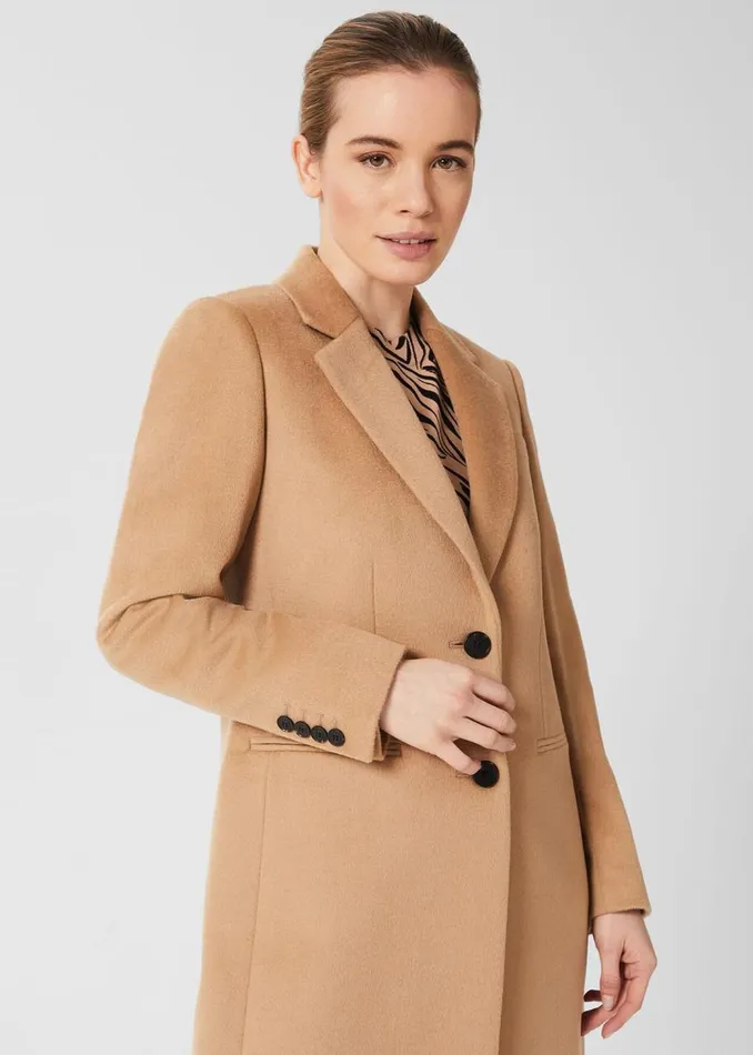 Coats and Jackets Women HOBBS Petite Tilda Wool Coat Camel