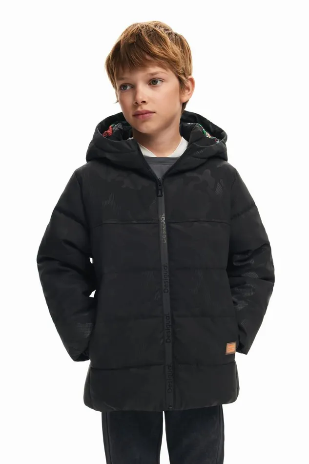 Coats And Jackets Kids Desigual Long Coat With Pockets Black