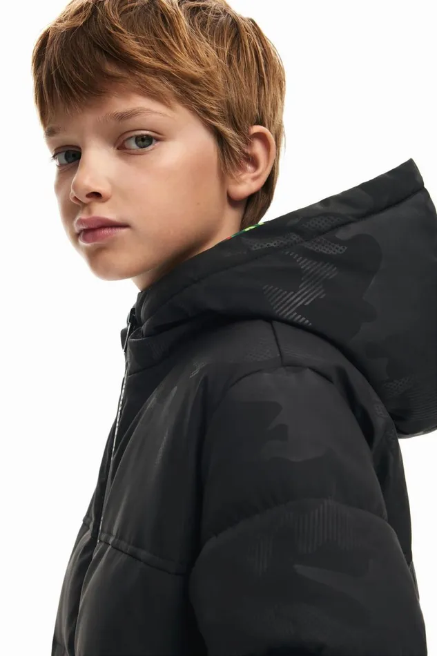Coats And Jackets Kids Desigual Long Coat With Pockets Black