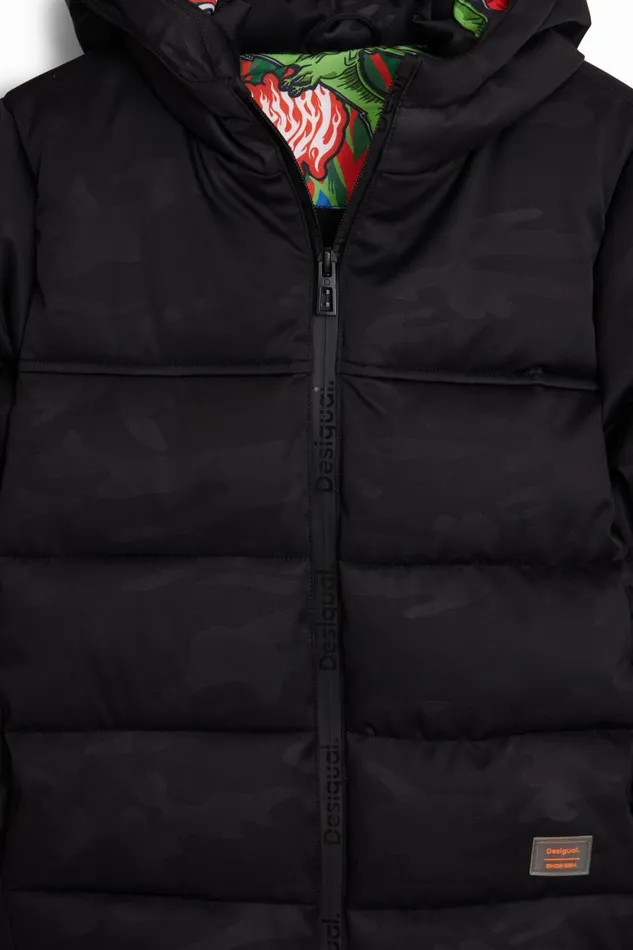 Coats And Jackets Kids Desigual Long Coat With Pockets Black