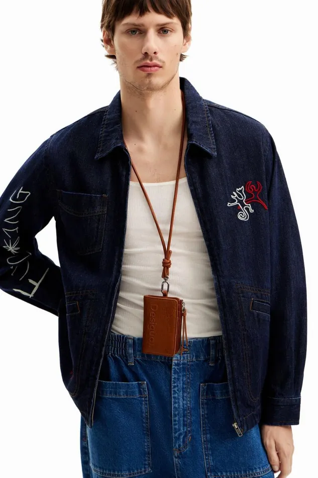 Coats And Jackets Men Desigual Denim Jacket Silhouettes Blue