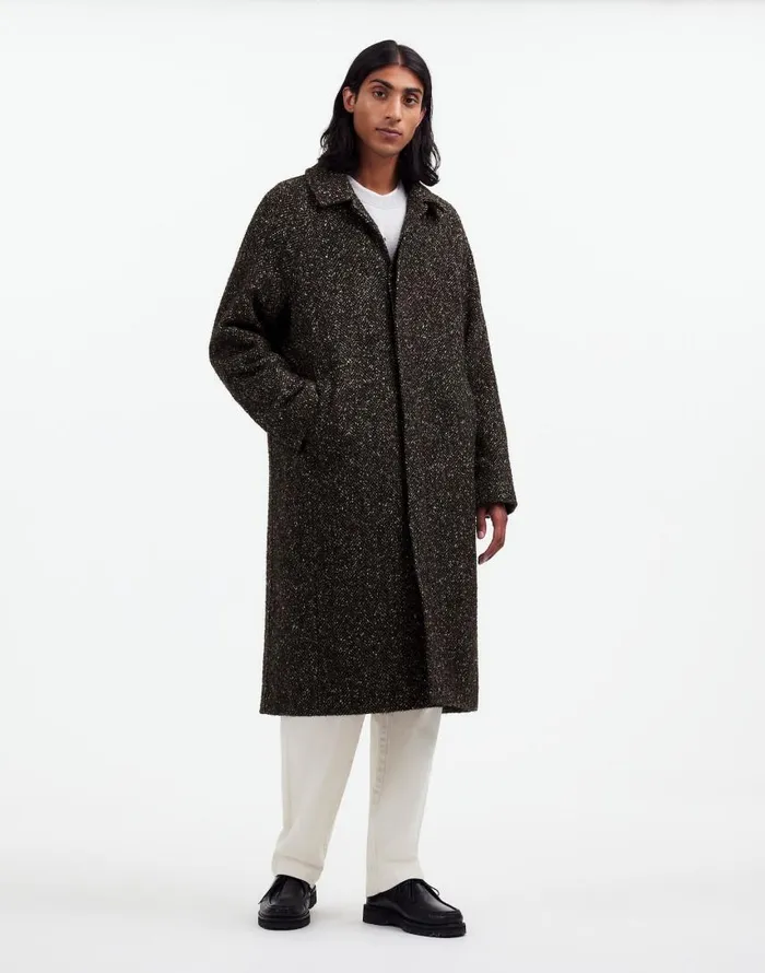 Coats Jackets Men Madewell RaglanSleeve Topcoat In Italian Fabric Chocolate Multi Coats Jackets Men Madewell RaglanSleeve Topcoat In Italian Fabric Chocolate Multi