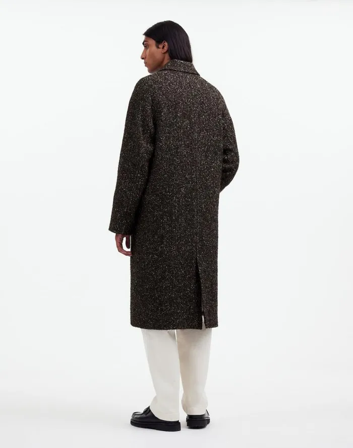 Coats Jackets Men Madewell RaglanSleeve Topcoat In Italian Fabric Chocolate Multi
