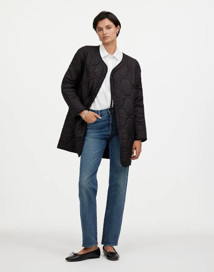 Coats Jackets Women Madewell Alpha Industries Long Liner Jacket Black