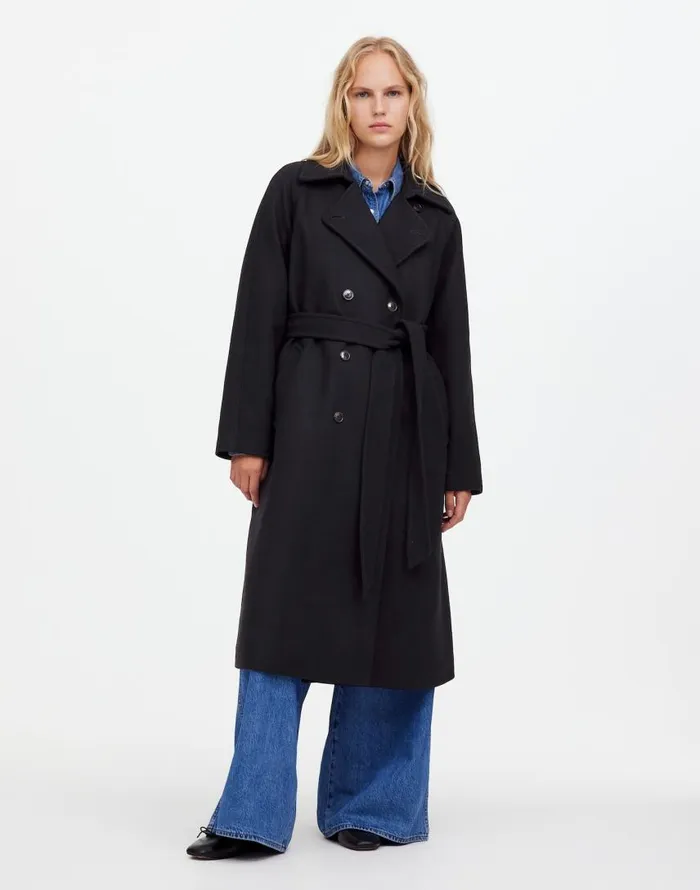 Coats Jackets Women Madewell DoubleBreasted Trench Coat True Black