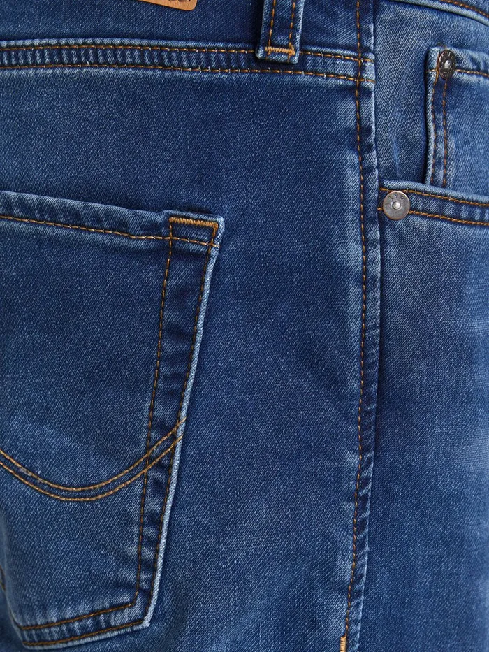 Comfort Jeans JACK and JONES Mens MIKE ORIGINAL GE 006 INDIGO KNIT COMFORT FIT JEANS Blue Blue Denim