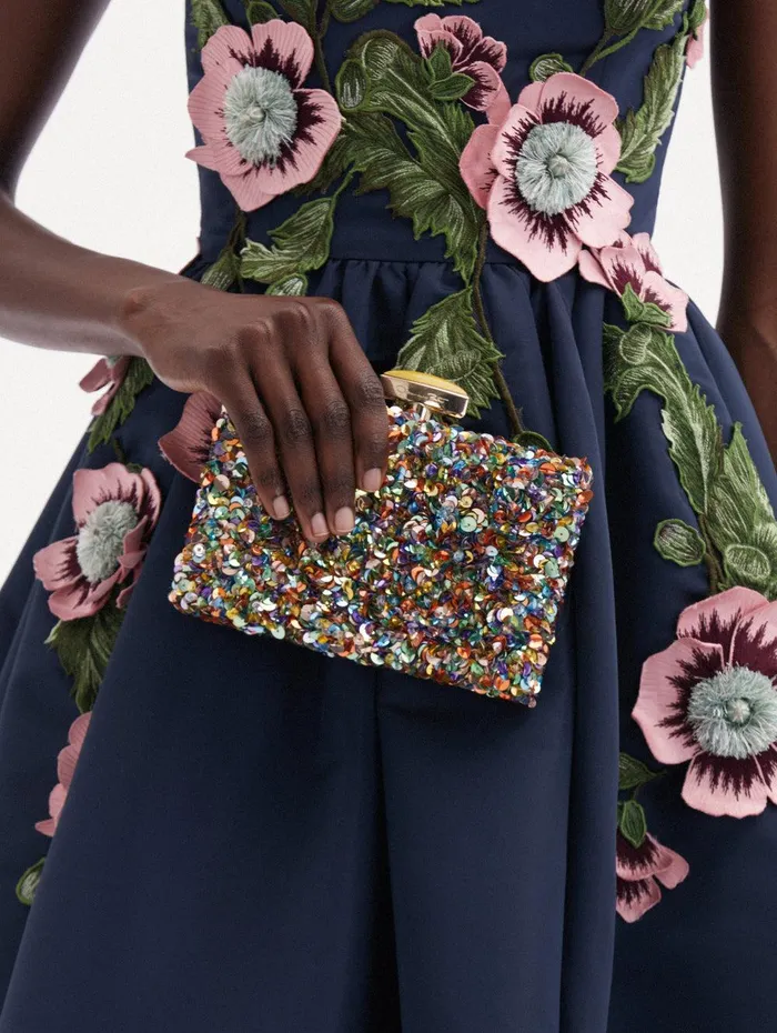 Confetti Sequin Embroidered Minaudiere Rainbow Women Oscar De La Renta Handbags Confetti Sequin Embroidered Minaudiere Rainbow Women Oscar De La Renta Handbags