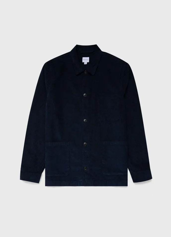 Corduroy Twin Pocket Jacket Navy Men SUNSPEL Jackets and Coats