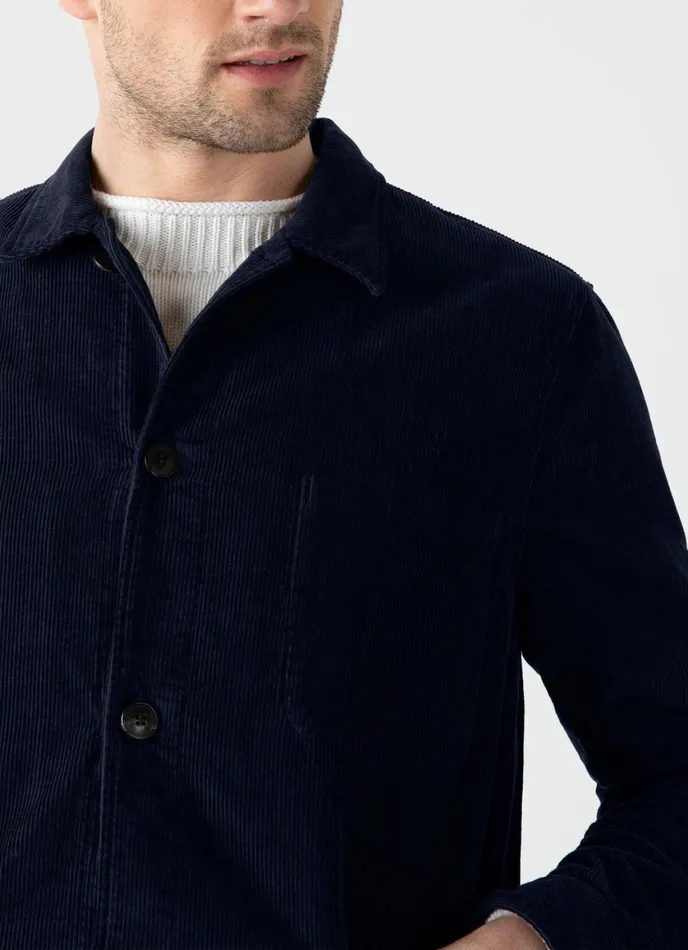 Corduroy Twin Pocket Jacket Navy Men SUNSPEL Jackets and Coats