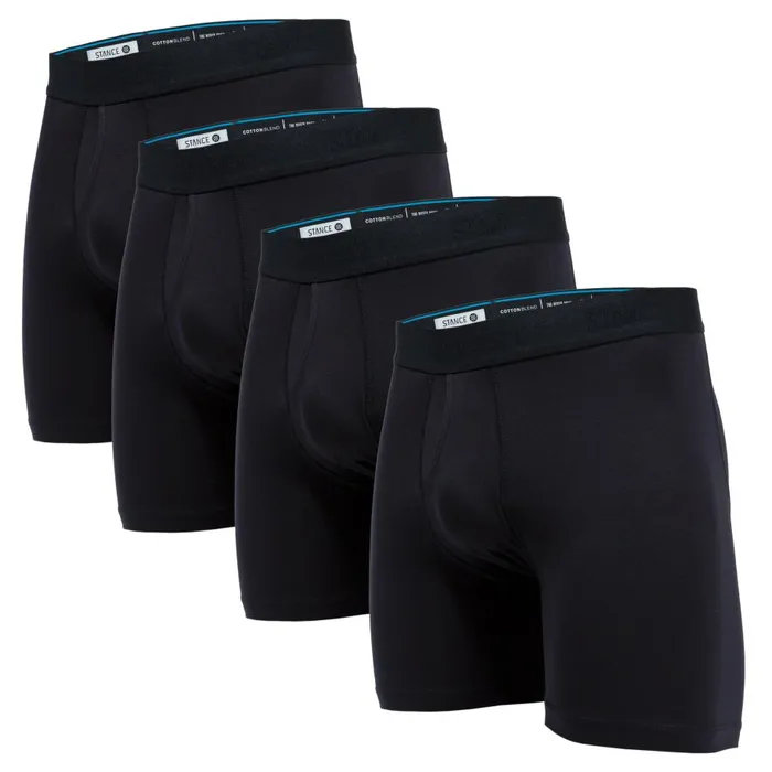 Cotton Boxer Brief 4 Pack Black Men Stance Boxer Brief Packs