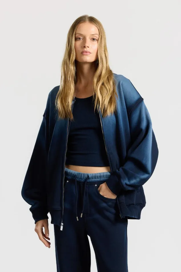 COTTON CITIZEN Berlin Bomber Jacket Navy Cast Women Sweatshirts
