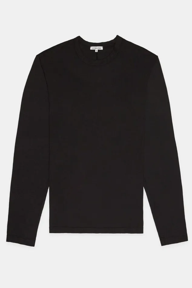 COTTON CITIZEN Prince Long Sleeve Shirt Jet Black Men Shirts