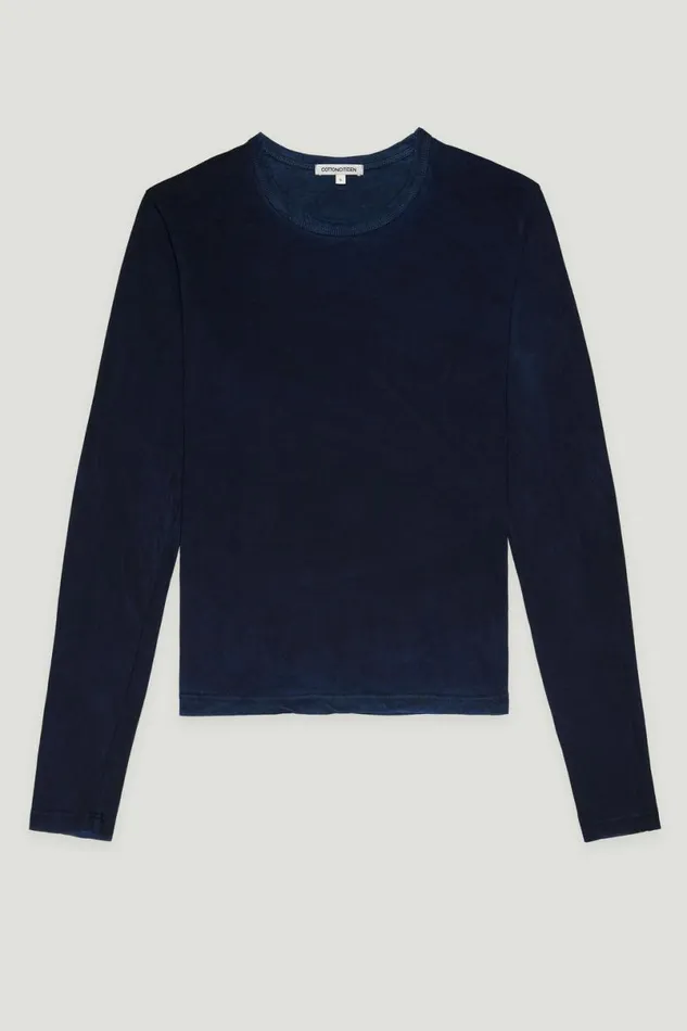 COTTON CITIZEN Standard Long Sleeve Shirt Vintage Navy Women Shirts