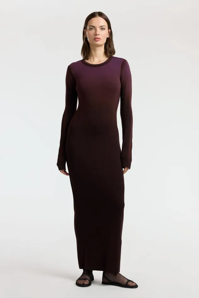 COTTON CITIZEN Verona Crewneck Maxi Dress Eggplant Cast Women Dresses Skirts COTTON CITIZEN Verona Crewneck Maxi Dress Eggplant Cast Women Dresses Skirts
