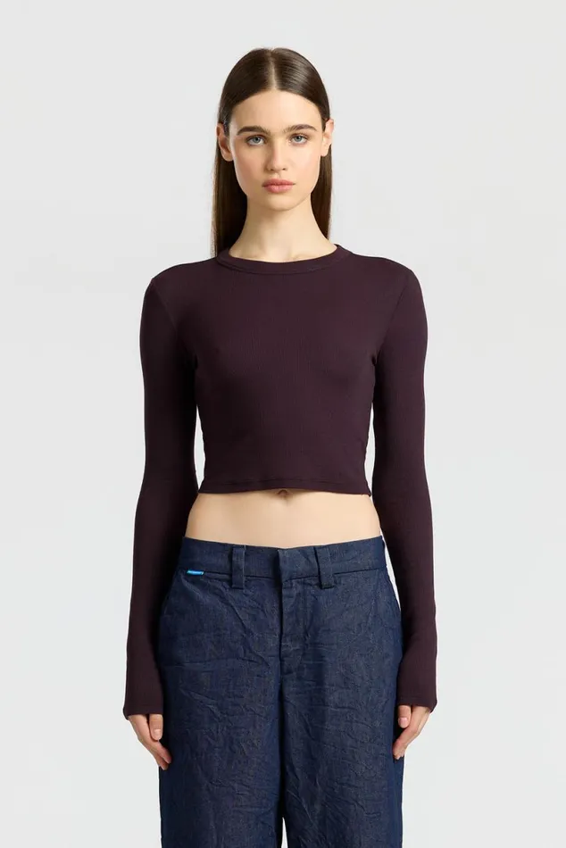 COTTON CITIZEN Verona Crop Shirt Eggplant Women Shirts