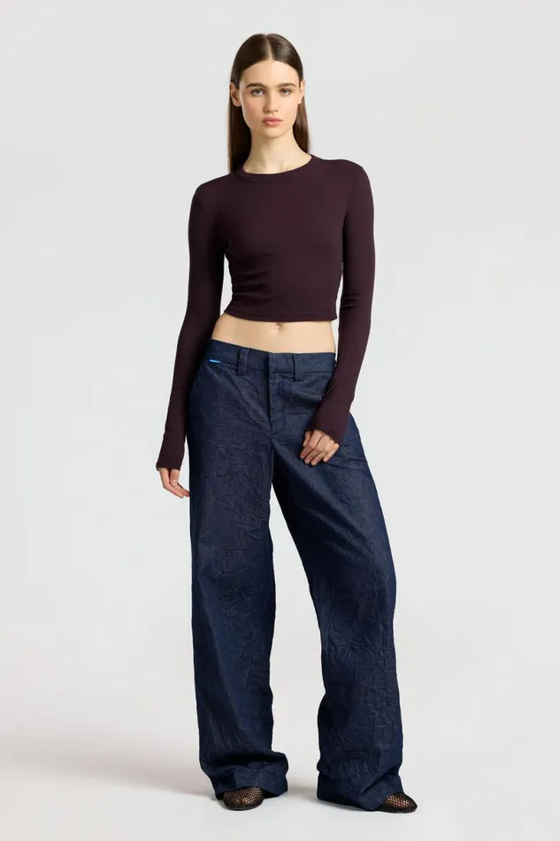 COTTON CITIZEN Verona Crop Shirt Eggplant Women Shirts