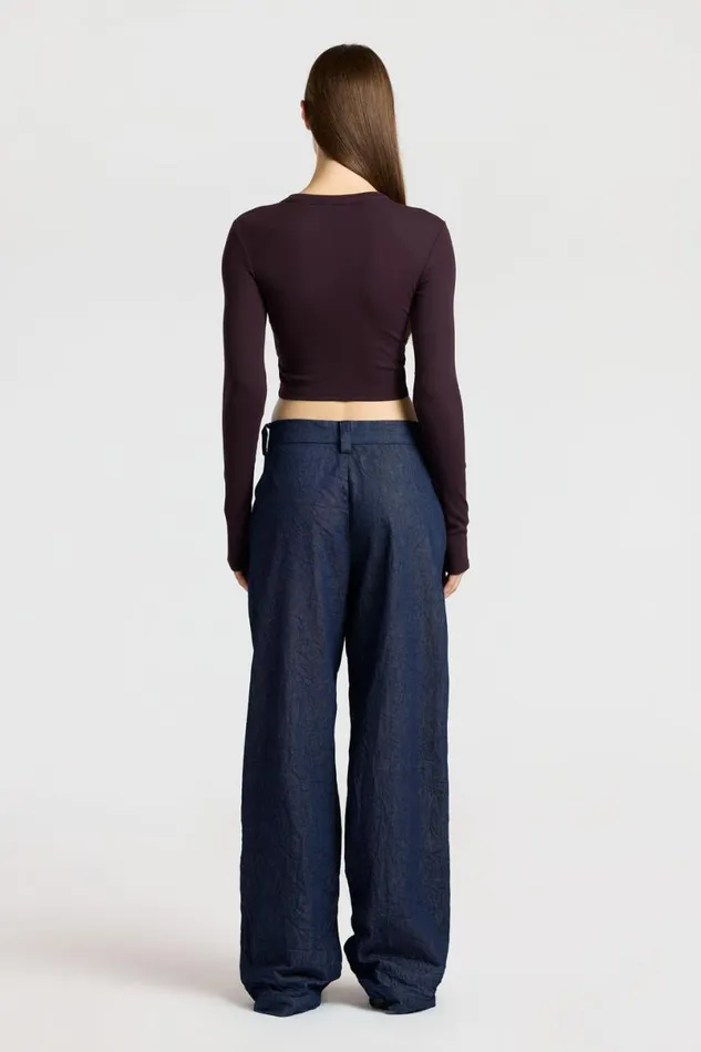 COTTON CITIZEN Verona Crop Shirt Eggplant Women Shirts