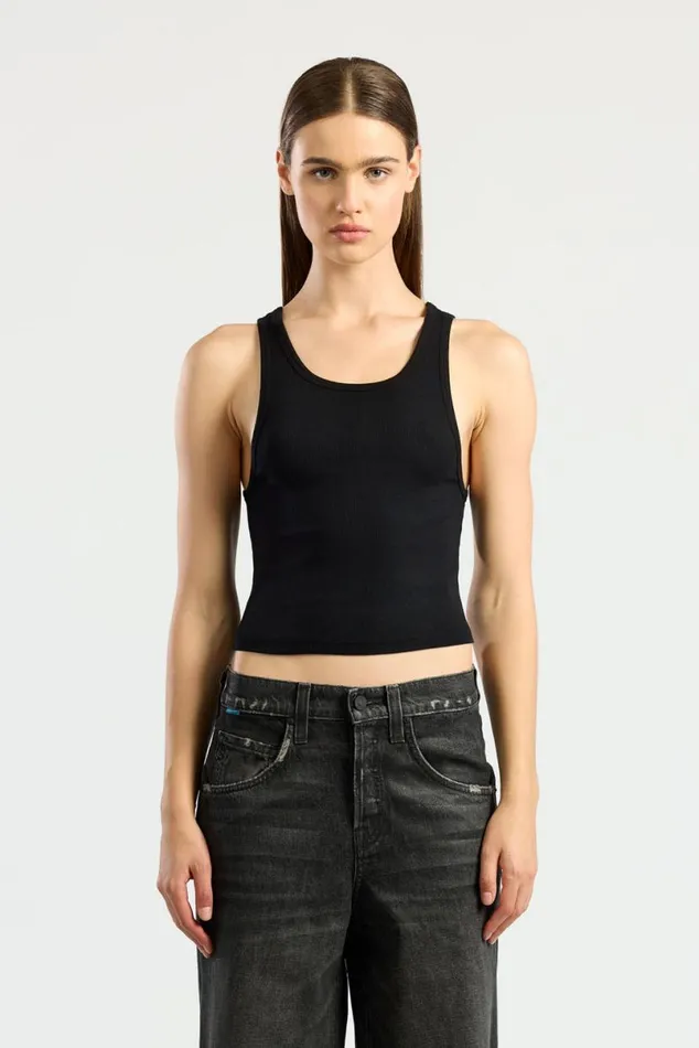 COTTON CITIZEN Verona Crop Tank Jet Black Women Tanks