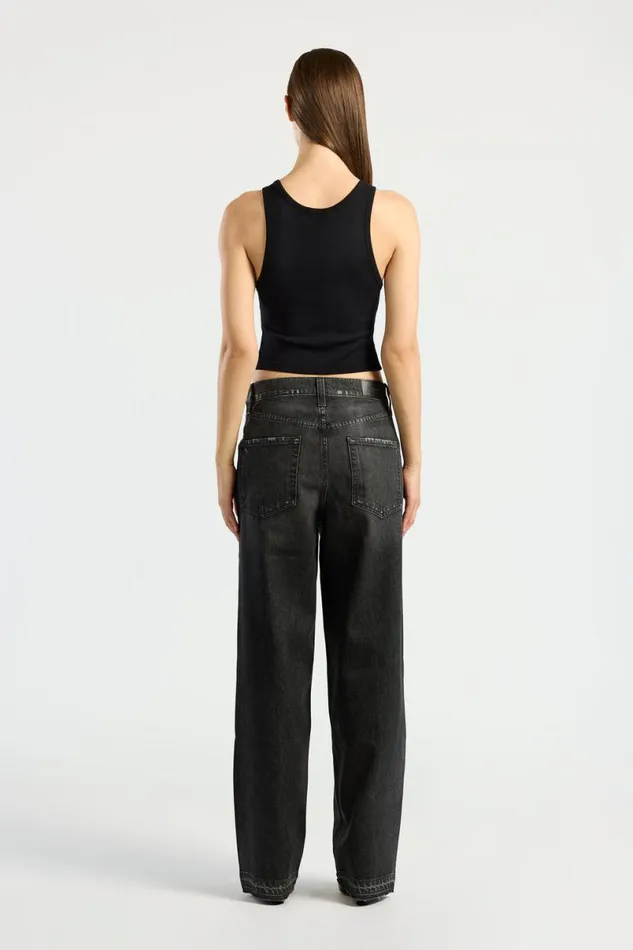 COTTON CITIZEN Verona Crop Tank Jet Black Women Tanks