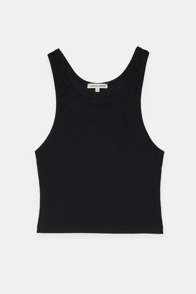 COTTON CITIZEN Verona Crop Tank Jet Black Women Tanks