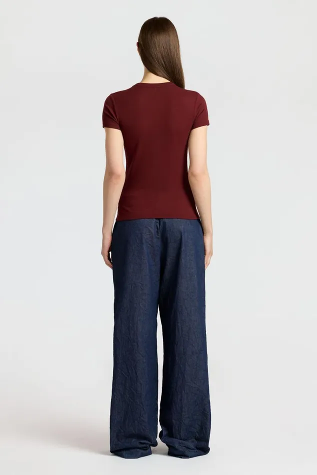 COTTON CITIZEN Verona Tee Red Wine Women Tees COTTON CITIZEN Verona Tee Red Wine Women Tees