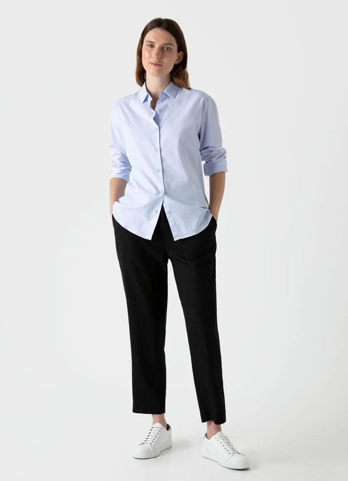 Cotton Shirt Blue Women SUNSPEL Shirts and Blouses