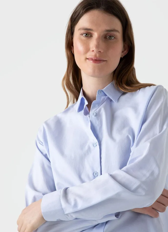 Cotton Shirt Blue Women SUNSPEL Shirts and Blouses
