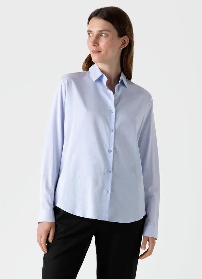 Cotton Shirt Blue Women SUNSPEL Shirts and Blouses