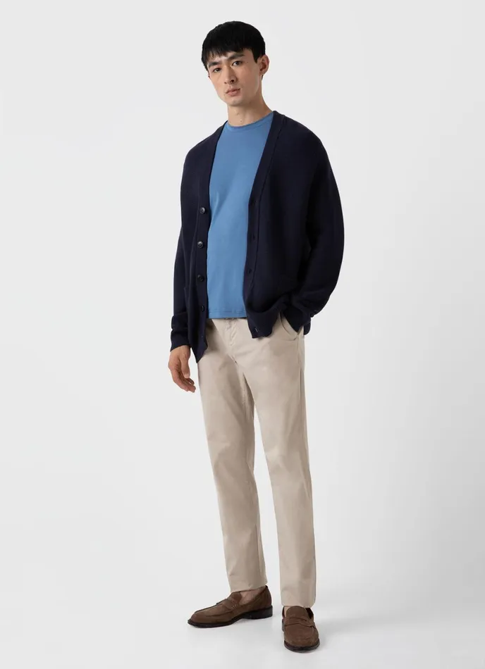 Cotton Texture Cardigan Navy Men SUNSPEL Knitwear