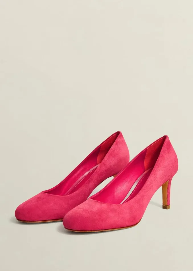 Court Shoes Women HOBBS Lizzie Suede Court Shoes Zinnia Pink