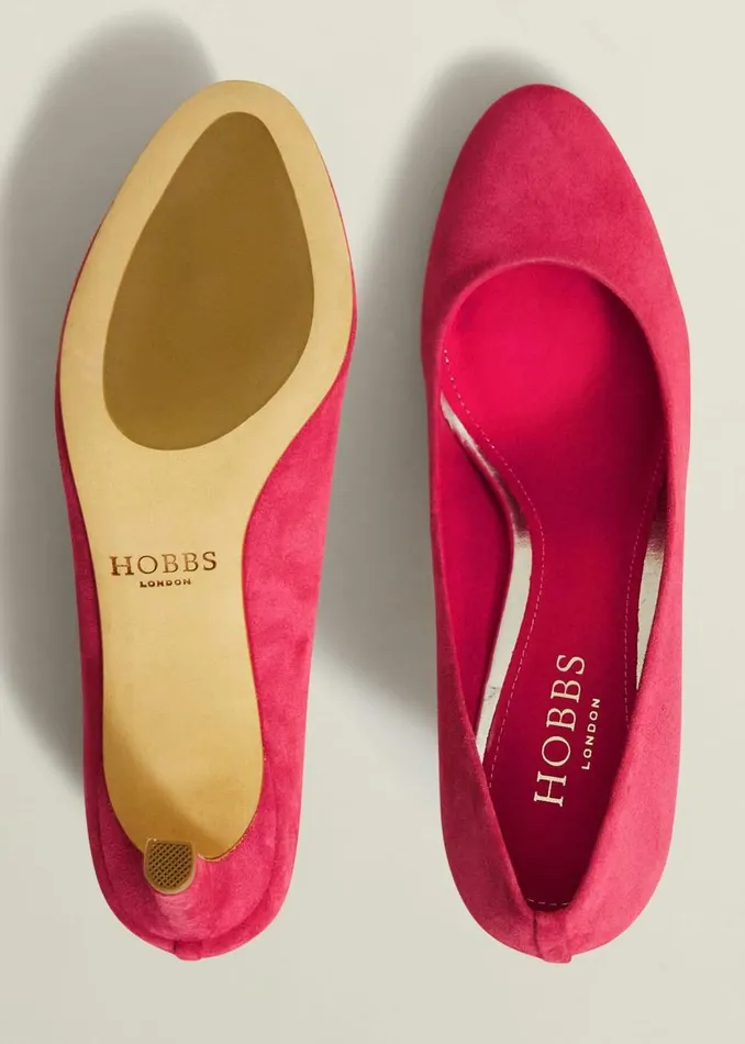 Court Shoes Women HOBBS Lizzie Suede Court Shoes Zinnia Pink