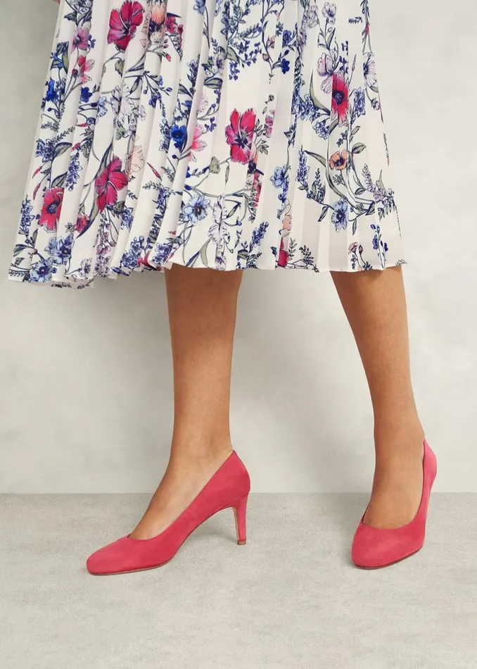 Court Shoes Women HOBBS Lizzie Suede Court Shoes Zinnia Pink