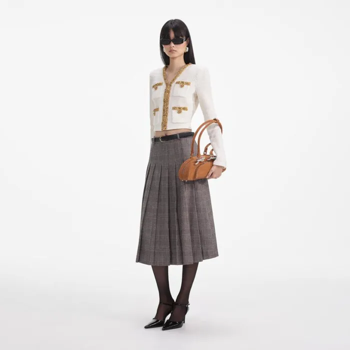 Cream Lurex Knit Cardigan Women Self Portrait Tops Cream Lurex Knit Cardigan Women Self Portrait Tops
