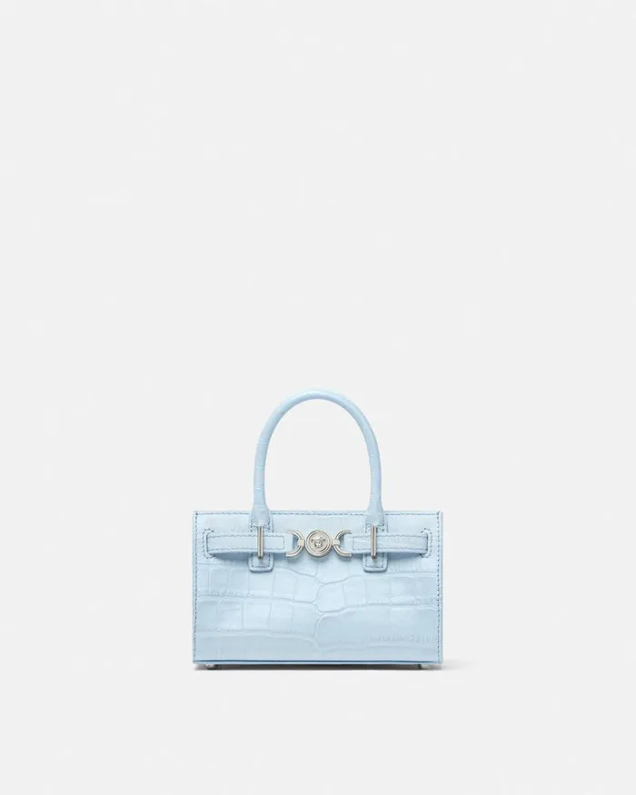 CrocEffect Medusa 03995 Mini Tote Bag Light Blue Women Versace Totes