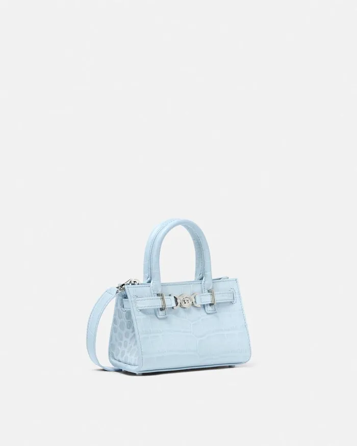 CrocEffect Medusa 03995 Mini Tote Bag Light Blue Women Versace Totes