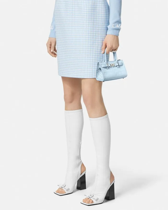 CrocEffect Medusa 03995 Mini Tote Bag Light Blue Women Versace Totes