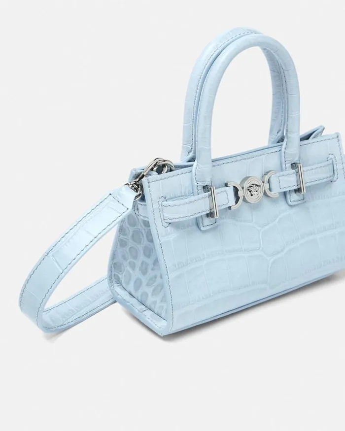 CrocEffect Medusa 03995 Mini Tote Bag Light Blue Women Versace Totes