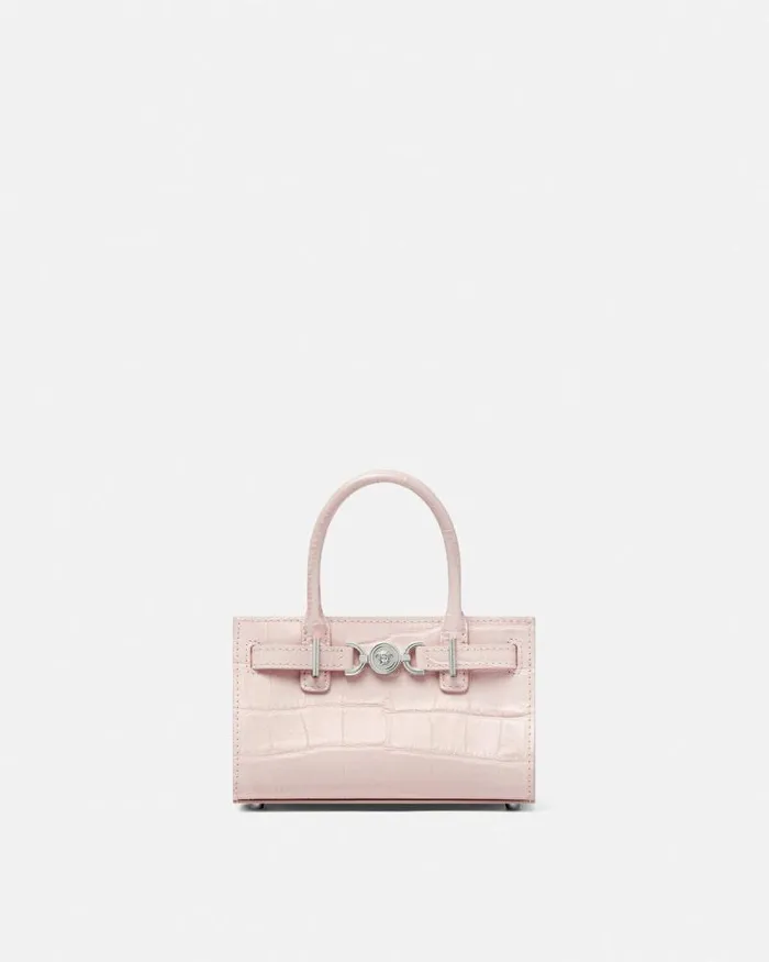 CrocEffect Medusa 03995 Mini Tote Bag Light Pink Women Versace Totes