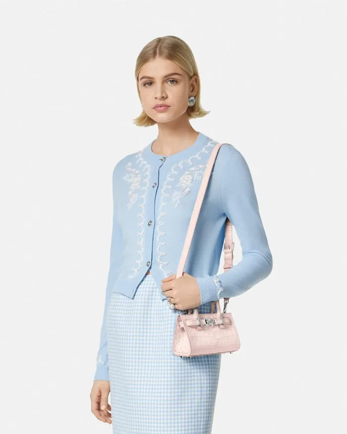 CrocEffect Medusa 03995 Mini Tote Bag Light Pink Women Versace Totes
